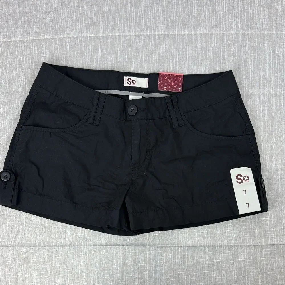 SO Juniors Classic Black Cargo Shorts NWT Size 7